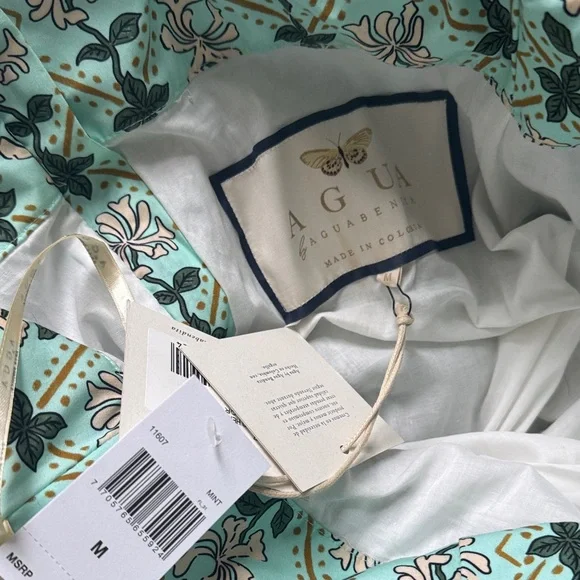 NWT Agua by Agua Bendita Green Floral Mini Dress - Picture 9 of 10